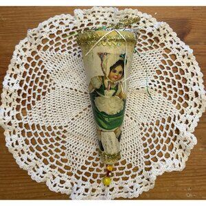 Vintage Dresden Star Victorian Paper Cone St Patricks Day Irish Dance Ornament